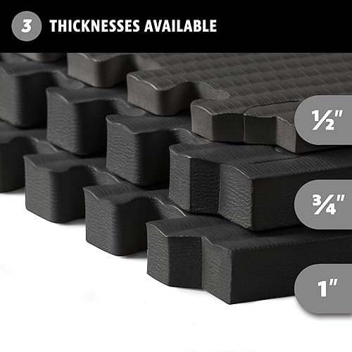 Miniatura 5 de We Sell Mats - Tapete de espuma EVA para artes marciales de 34 pulgadas de grosor, patrón de tatami, azulejos entrelazados para gimnasio en casa,