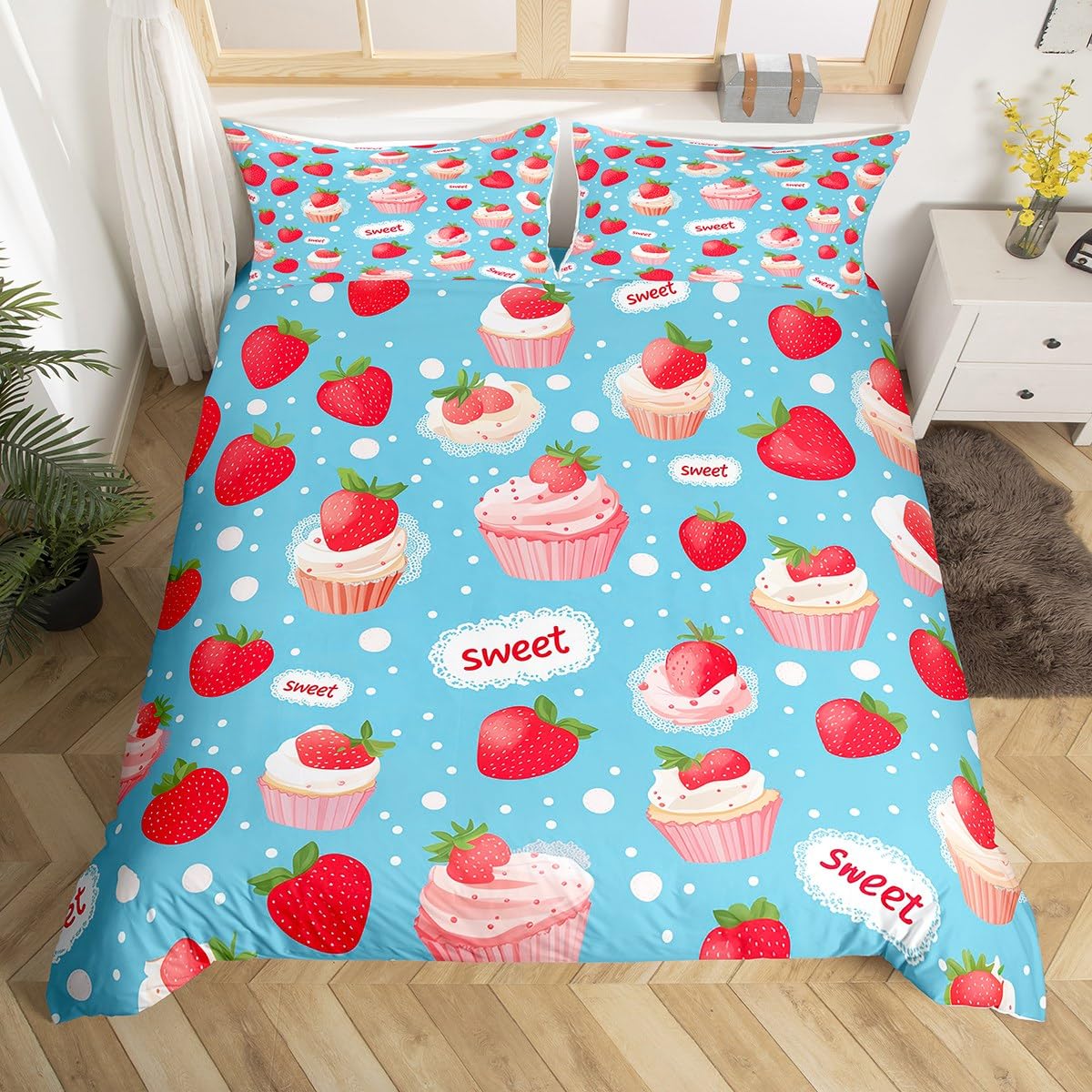 Parure de lit enfant imprimé fruits pour un sommeil sain sans irritation