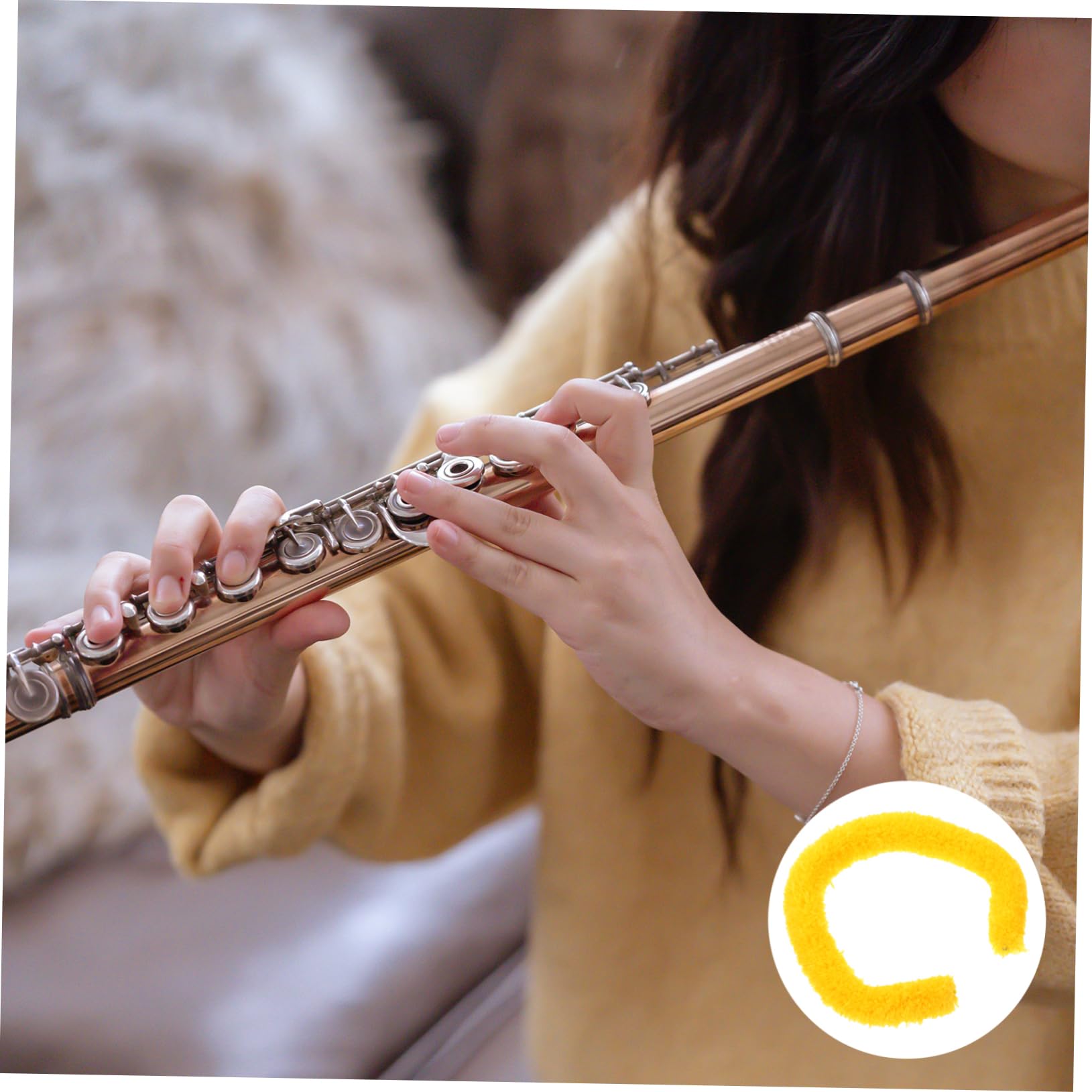 FUNOMOCYA Cotton Flute Cleaning Brush Flute Swabs for Clarinet Cleaning Care Kit