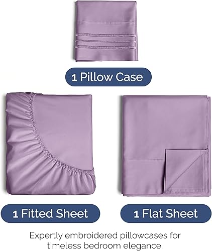 Vista 425 de Juego de sábanas de 4 piezas tamaño king, extrasuaves, transpirables y refrescantes con esquinas profundas, sábanas de fácil ajuste y sin arrugas