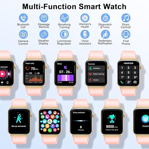 Miniatura 8 de Reloj inteligente para mujeres y hombres (respuesta/hacer llamadas), reloj inteligente deportivo con monitor de sueño de frecuencia cardíaca,