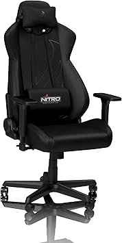 Amazon Com Nitro Concepts S300 Ex Gaming Chair Stealth Black Office Chair Ergonomic Pu Leather Up To 300 Lbs Users 90 To 135 Reclinable Adjustable Height Armrests Home Kitchen