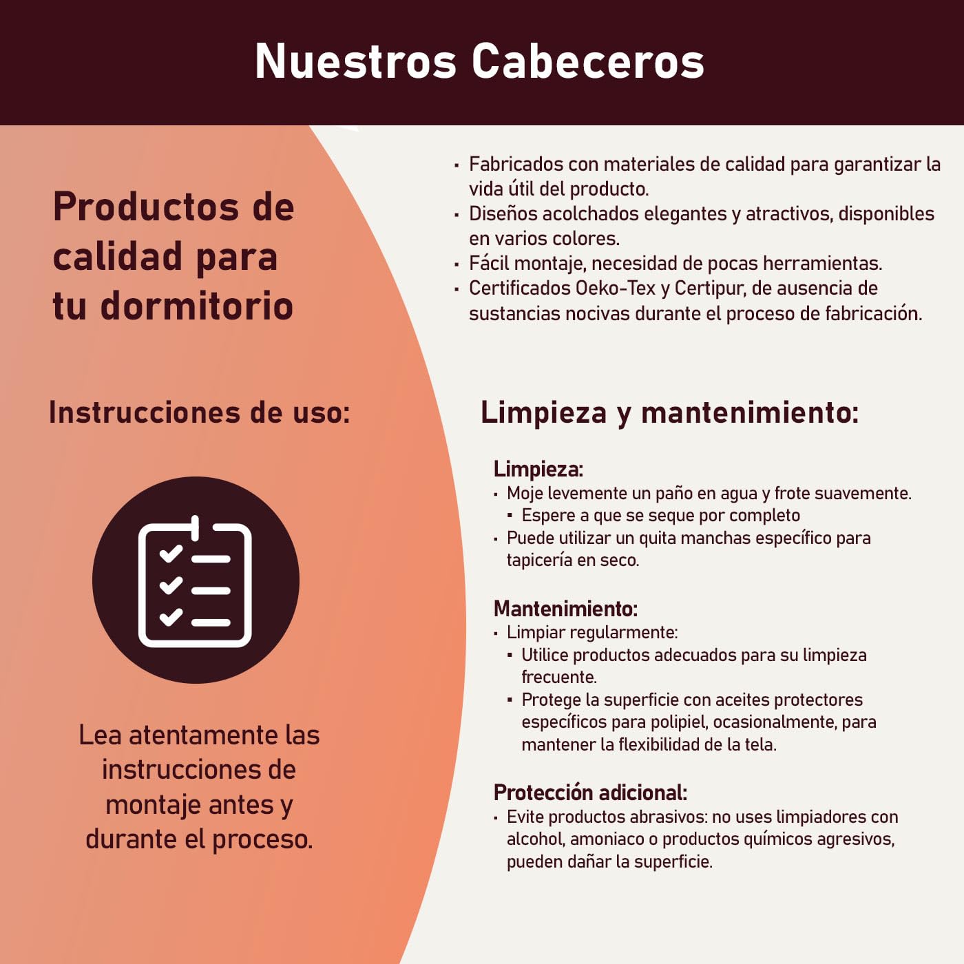 amuéblate Online, Cabecero Modelo Dinamarca Acolchado, Tapizado en Polipiel de Alta Gama, Medidas: 145 x 120 cm (para Cama de 135 y 140) Gris