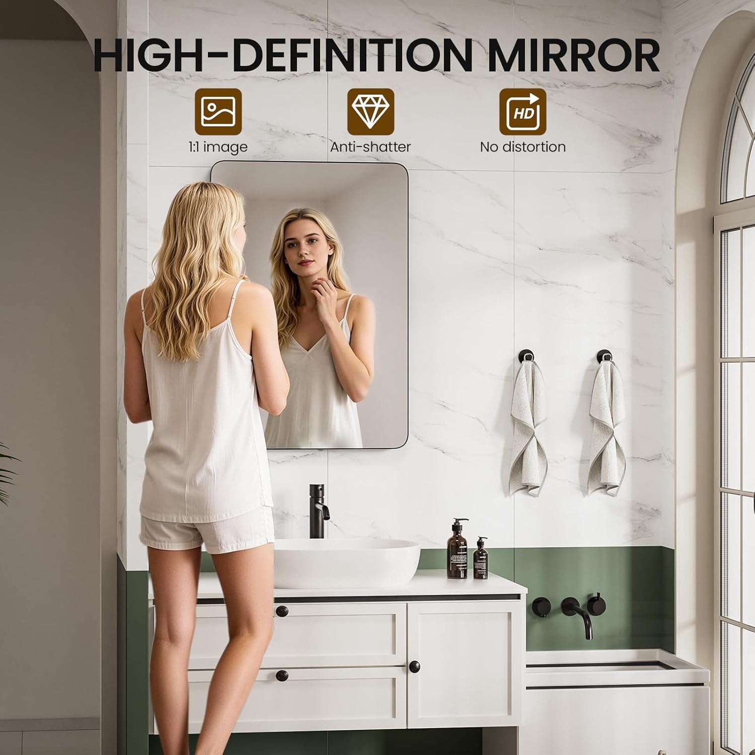 Medicine Cabinet with Mirror, 20x30 Inch Aluminum Bathroom Cabinet with Adjustable Shelves, Built-in Makeup Storage, Recessed or Surface Mount, Soft Close Hinges, Matte Black