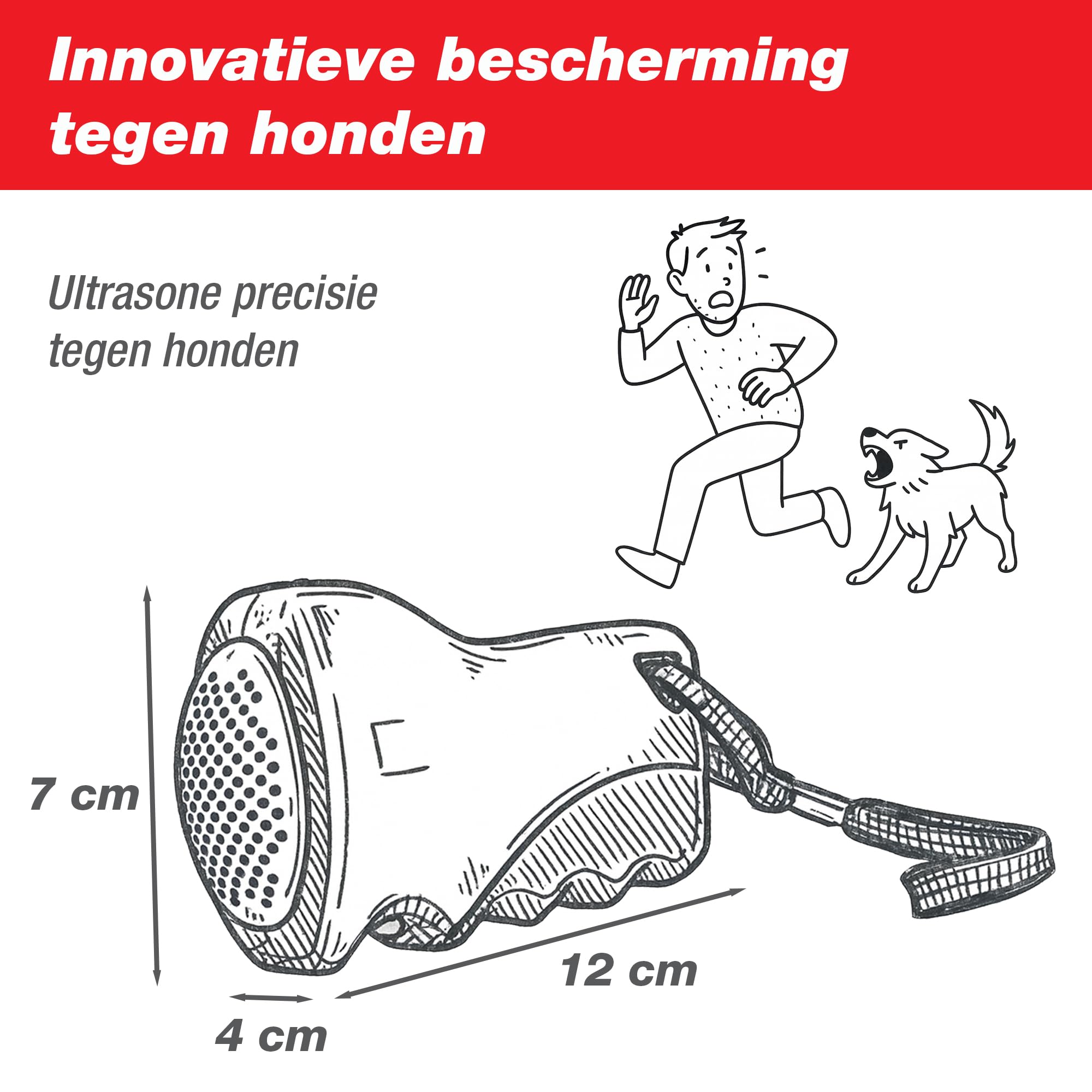 GLB Green Level Berlin Ultrasone hondenverjager: zak om gevaarlijke honden en fluitjes weg te houden | Fietsers, hardlopers, wandelaars, wandelingen | Fobieën