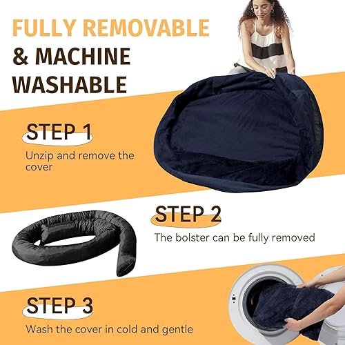 Miniatura 5 de Cama ortopédica impermeable para perros grandes cama lavable de espuma viscoelástica con refuerzos - Funda lavable extraíble XL para mascotas