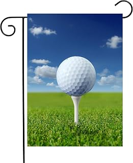 Golf Ball Grass Sports Athletic Garden Yard Flag 12"x 18" Double Sided Polyester Welcome House Flag Banners for Patio Lawn Outdoor Home Decor