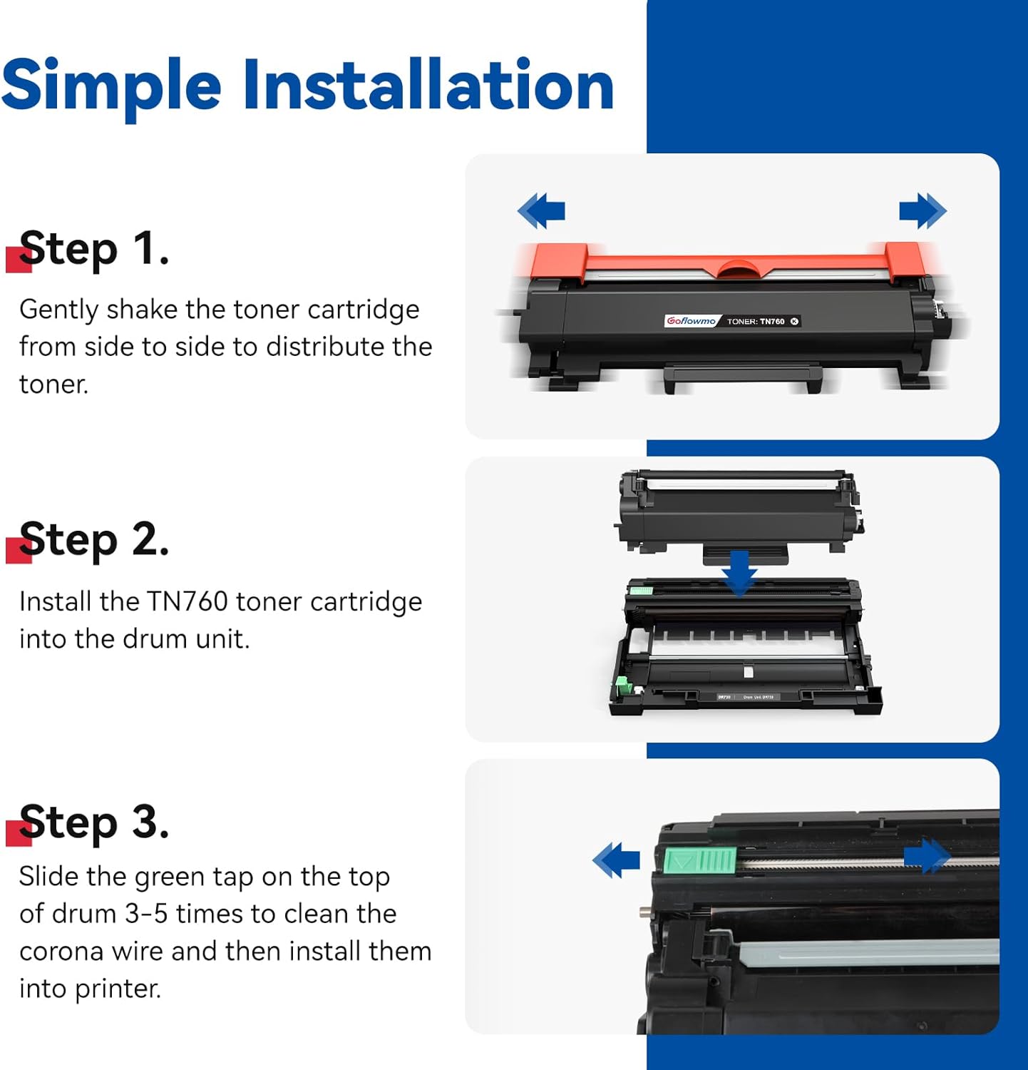 TN760 High Yield Toner Cartridge Replacement for Brother TN730 TN-730 TN-760 TN760 Toner for Brother Printer HL-L2350DW HL-L2370DW HL-L2390DW HL-L2395DW MFC-L2710DW MFC-L2750DW DCP-L2550DW 4-Pack