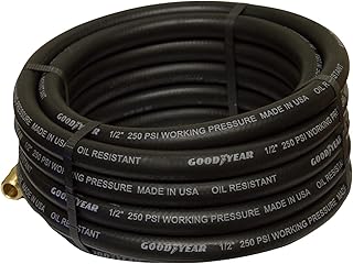 Black Rubber Air Hose - 1/2in. x 25ft. 250 PSI, Model Number 12191