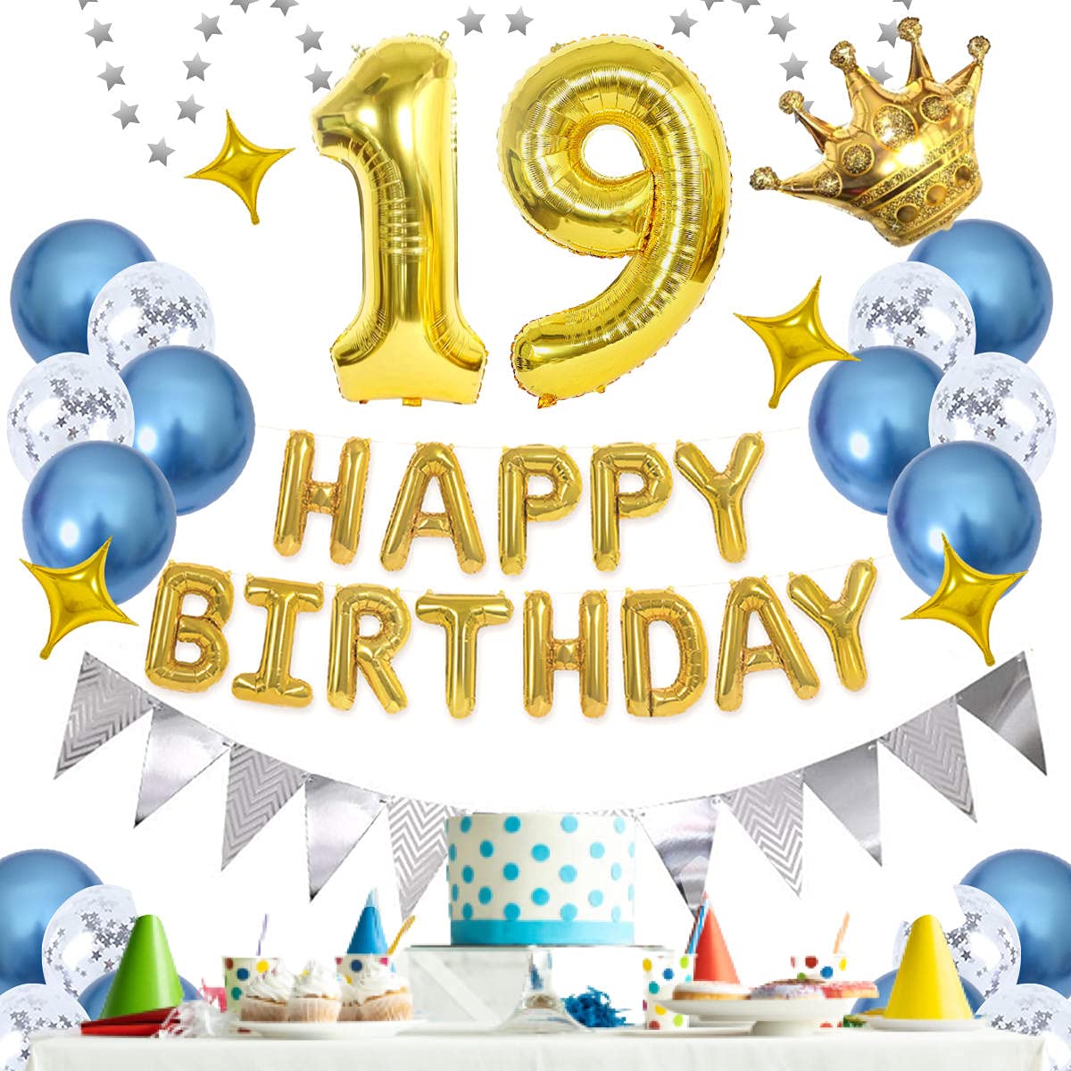 Amazon | 19歳 数字誕生日風船 飾り 数字バルーン 組み合わせ 「HAPPY