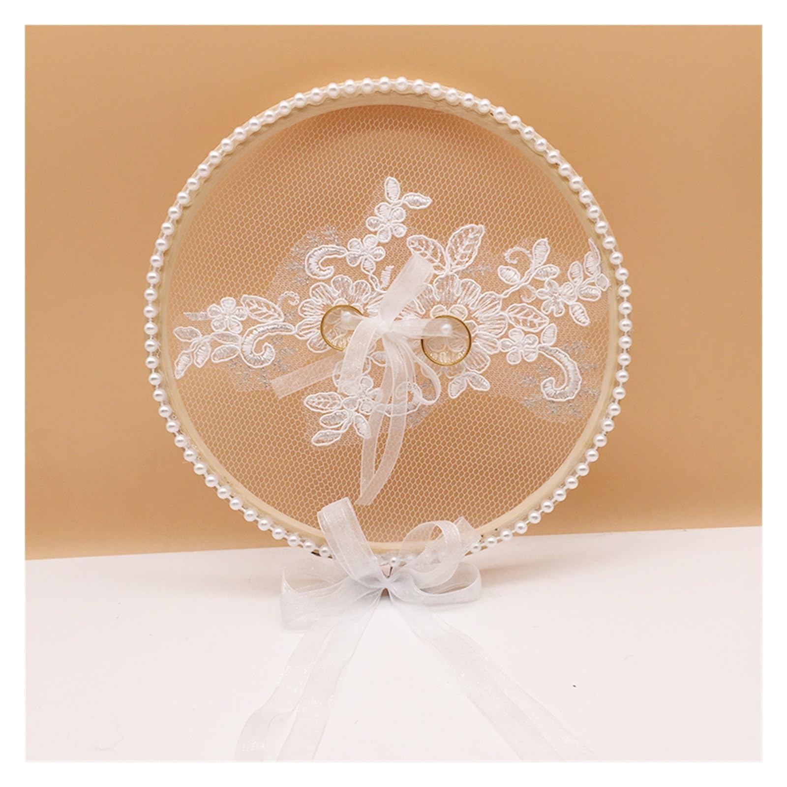 Soporte exhibición para propuesta de matrimonio con cojín de anillos textil