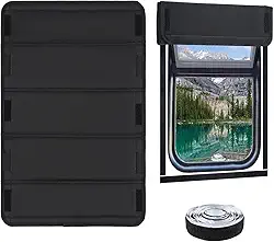 HOMEE Capa para janela RV 63,5 cm x 40,6 cm, 5 camadas dobrável RV blackout com velcro, persiana de janela de trailer à prova d'água com isolamento térmico e proteção UV, acessórios para trailers se