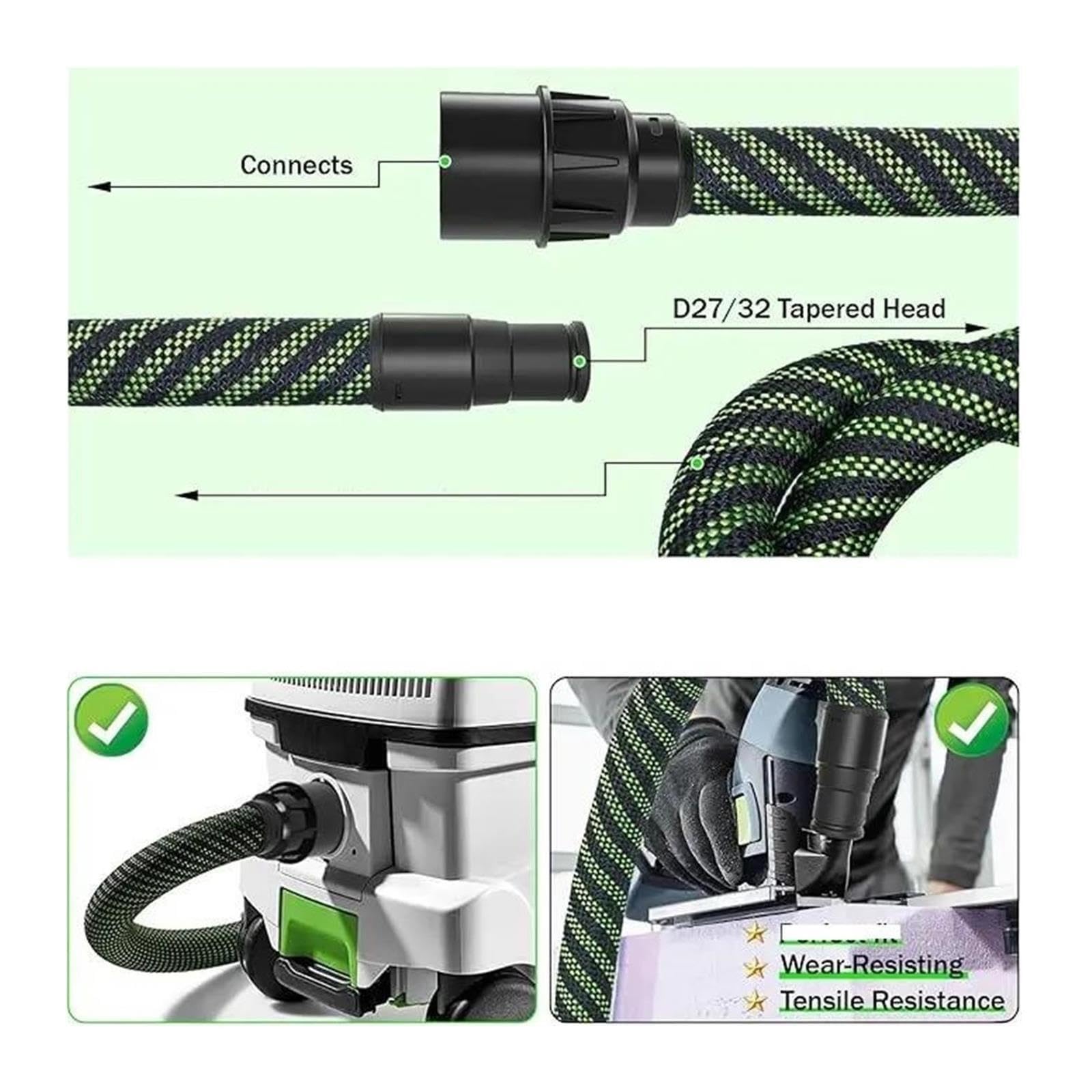 Manguera Extractora De Polvo D27/32x5M,Compatible Con Festool,Ct 26/36/48/15/25 Ct Mini Y Ct Midi Vacumm(5m)