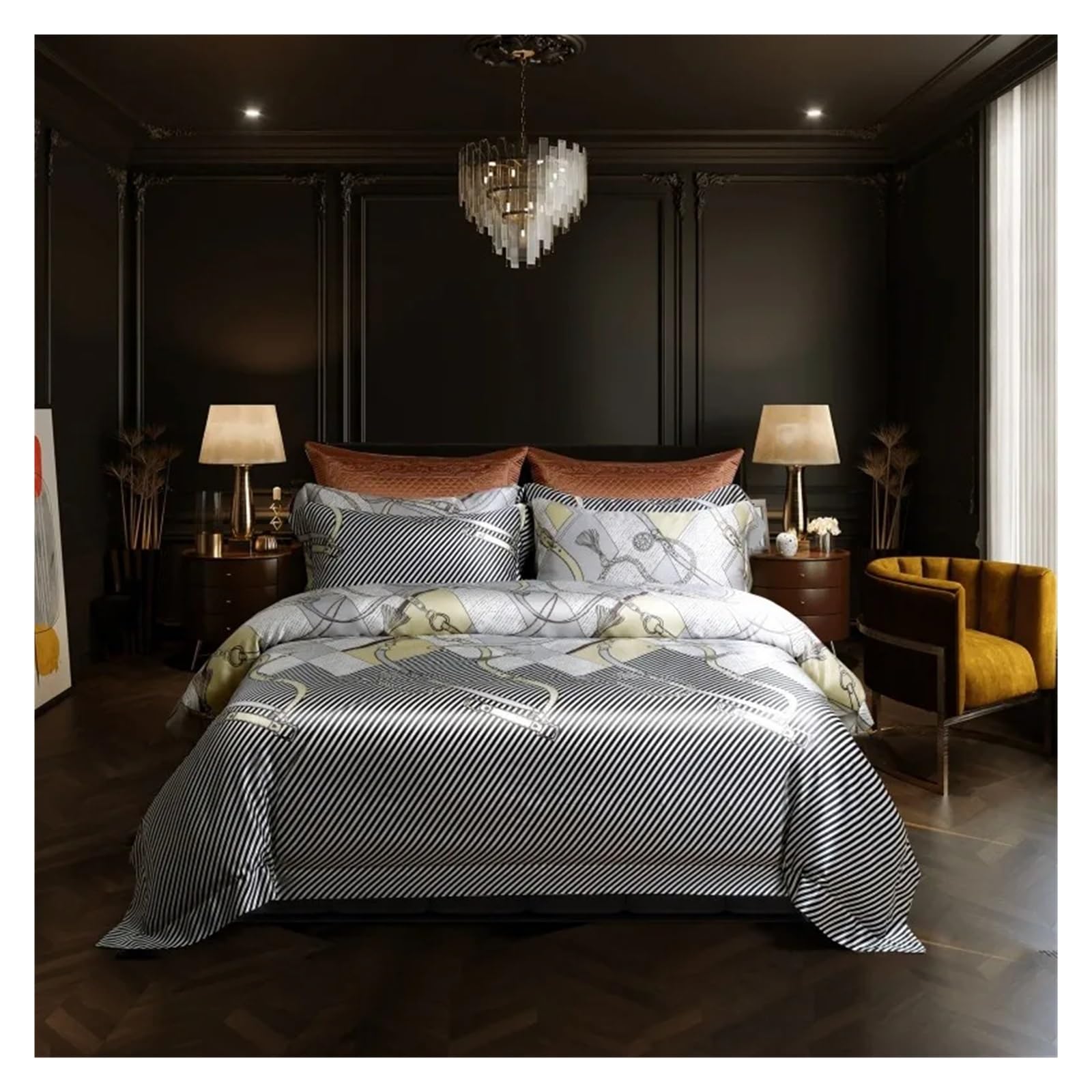 Sbcgfy B Duvet Cover Sets, Silk Duvet Cover Mulberry Silk Looks Eautiful Ultra Soft Silky Comfy King 4Pcs 1 Duvet Cover 1 Ed Sheet 2 Pillowcases,-King Size 220X240cm 4Pcs