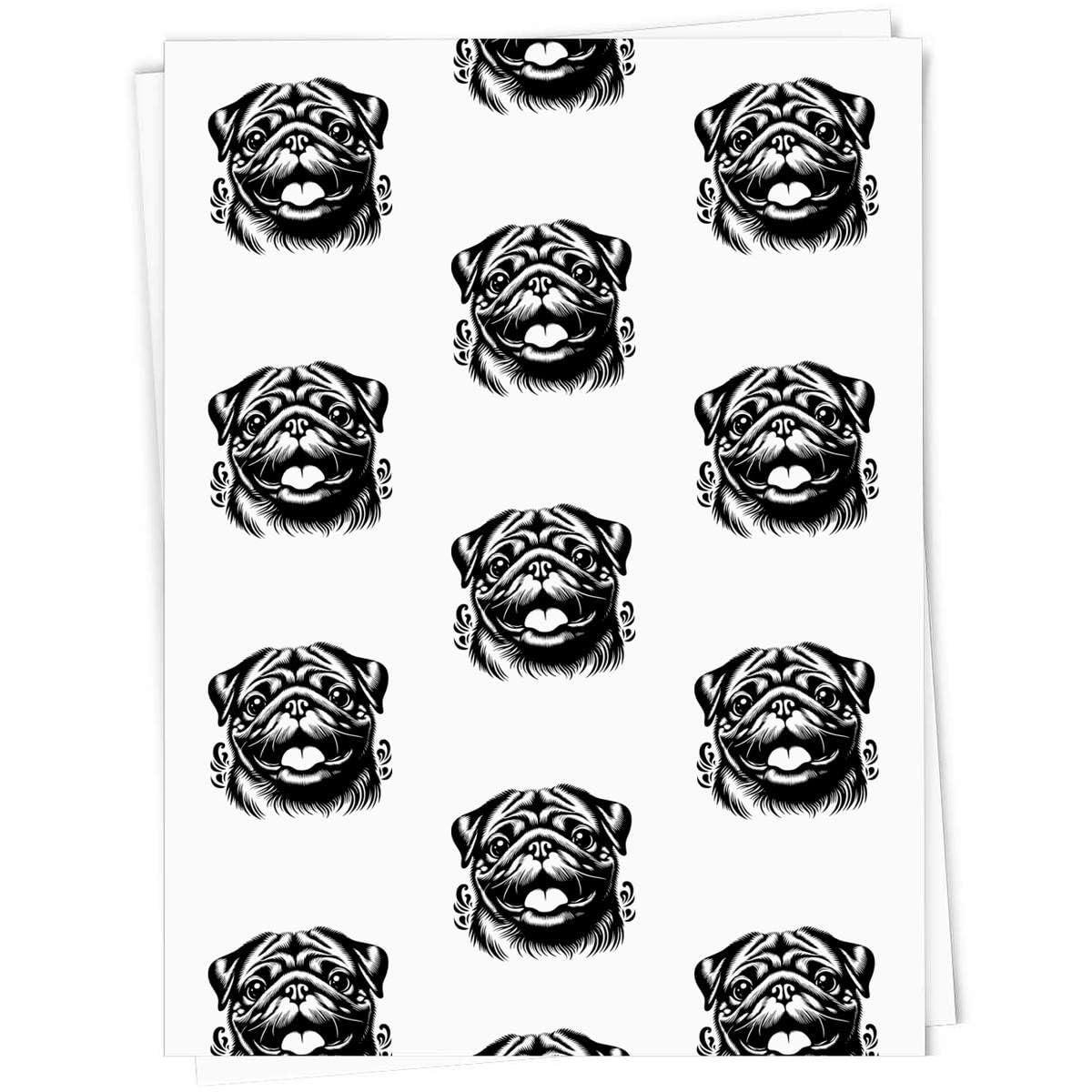 Azeeda 'Head of A Pug' Gift Wrap Paper (GI00088666)