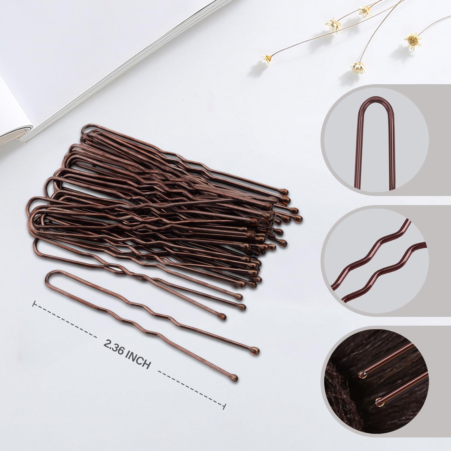 Redecilla Pelo 20 PCS Moño Niña con Horquillas en Forma de U, Elásticas para Ballet