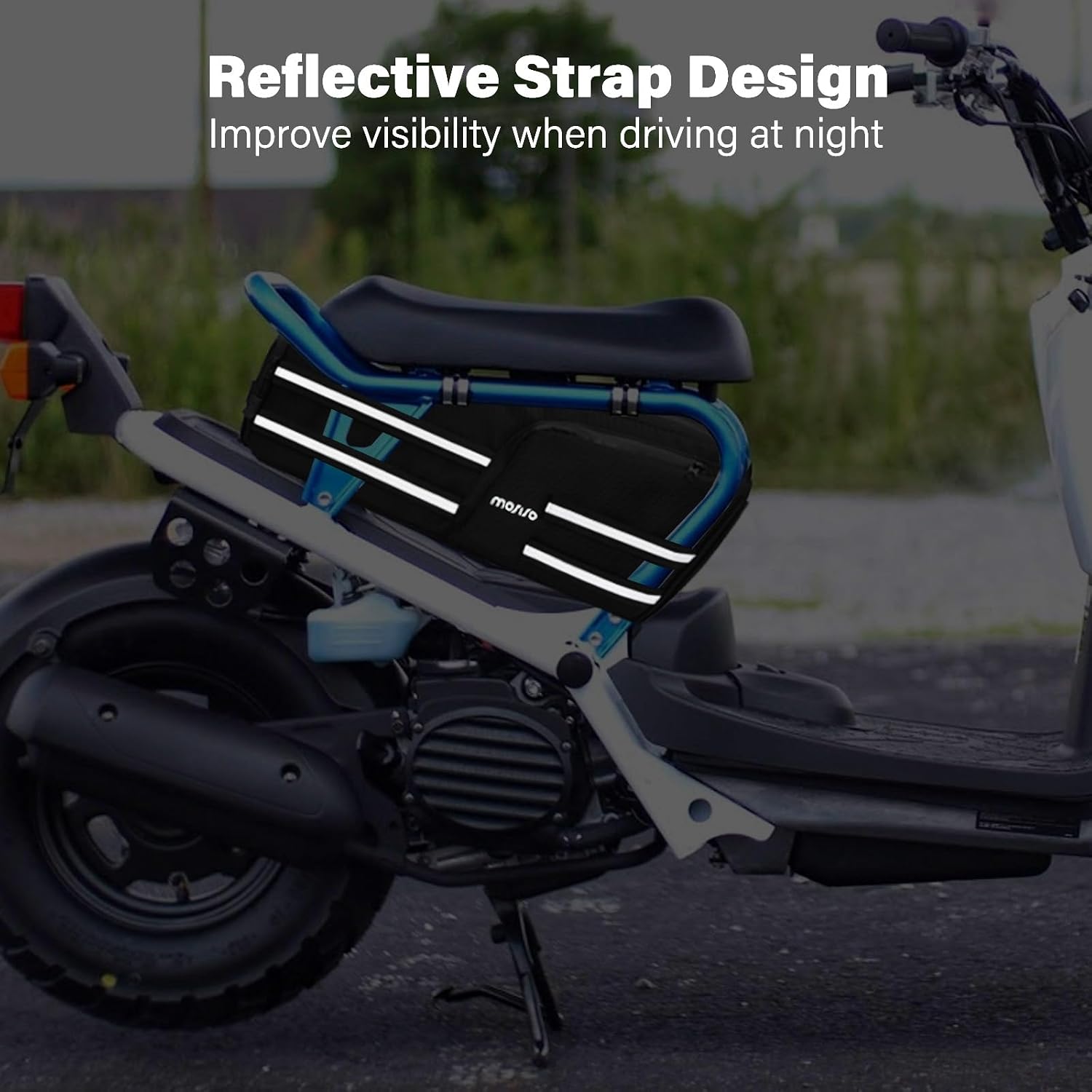 MOSISO Compatible with Ruckus 2010-2023 Under Seat Storage Bag, 18L Multifunctional Scooters Saddle Luggage Tool Gear Carry Bag Accessory Pouch with Handle & Shoulder Strap, Black