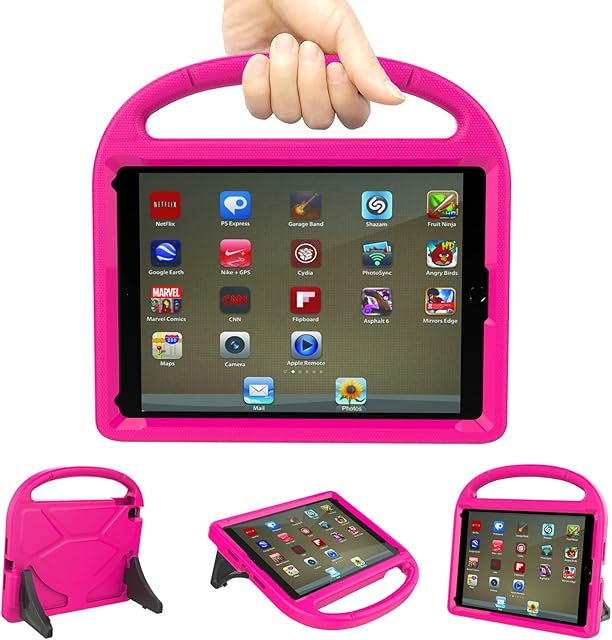 TrendGate Case for New iPad 9.7 Inch 2018/2017 iPad 6th/5th Generation-Lightweight Shockproof Kids iPad Cover with Handle and Kickstand for iPad Air/iPad Air 2/iPad Pro 9.7 Inch Tablet - Pink