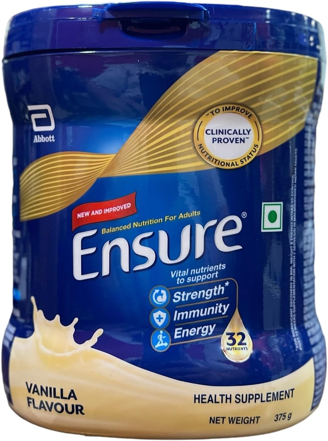 Ensure Balanced Adult Nutrition Health Drink - 375G (Vanilla) jar Packing