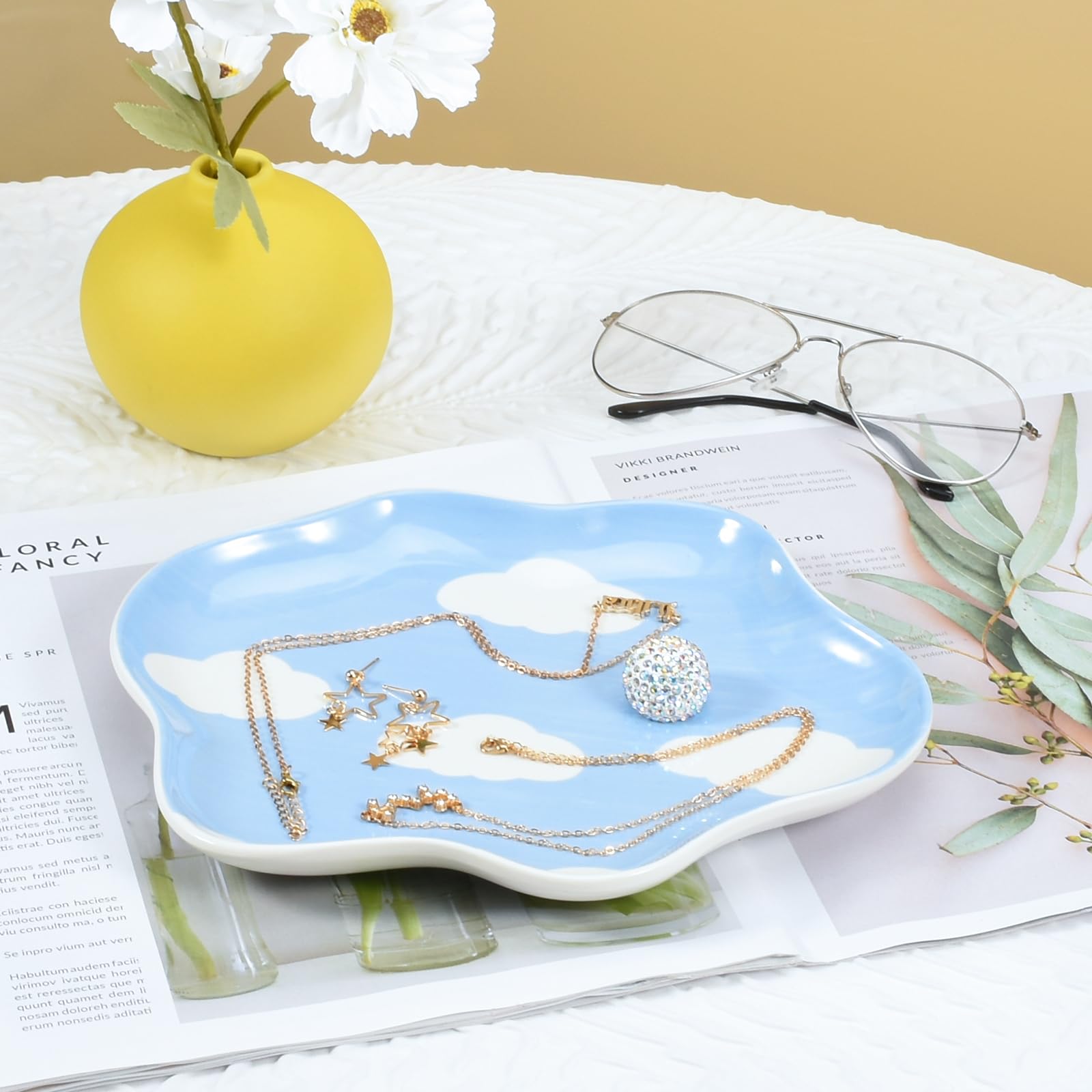 Koythin Jewelry Tray, Ceramic Jewelry Dish Trinket Tray Organizer - Image 3