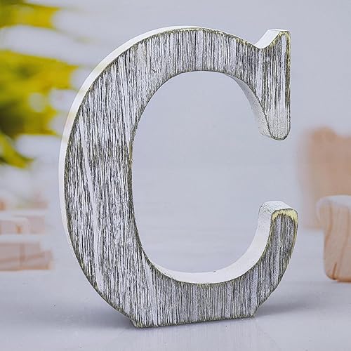 WOODOUNAI Letras de madera rústica sin terminar de 8 pulgadas para decoración de pared, letras decorativas de pie en rodajas, decoración de tablero