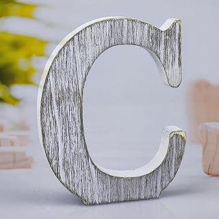 WOODOUNAI 8 Inch Wood Letters Unfinished Rustic Wood Letters for Wall Decor Decorative Standing Letters Slices Sign Board Decoration for Craft Home Party Projects (C)