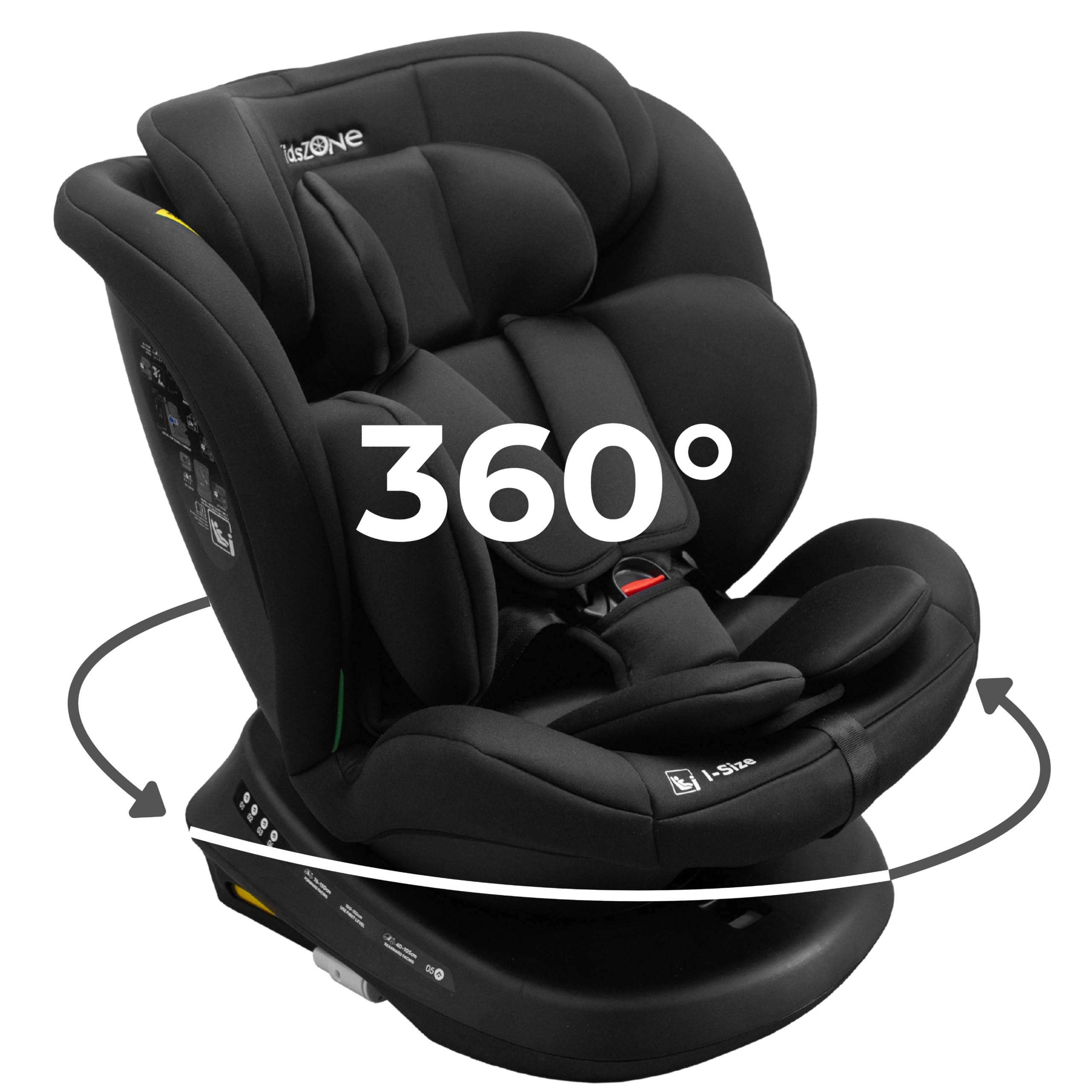 Siege Auto Bebe 0 à 36kg Isofix pivotant 360, i-Size Siège Auto Groupe 0 1 2 3, 40-150cm, Appui-tête réglable, Harnais à 5 points