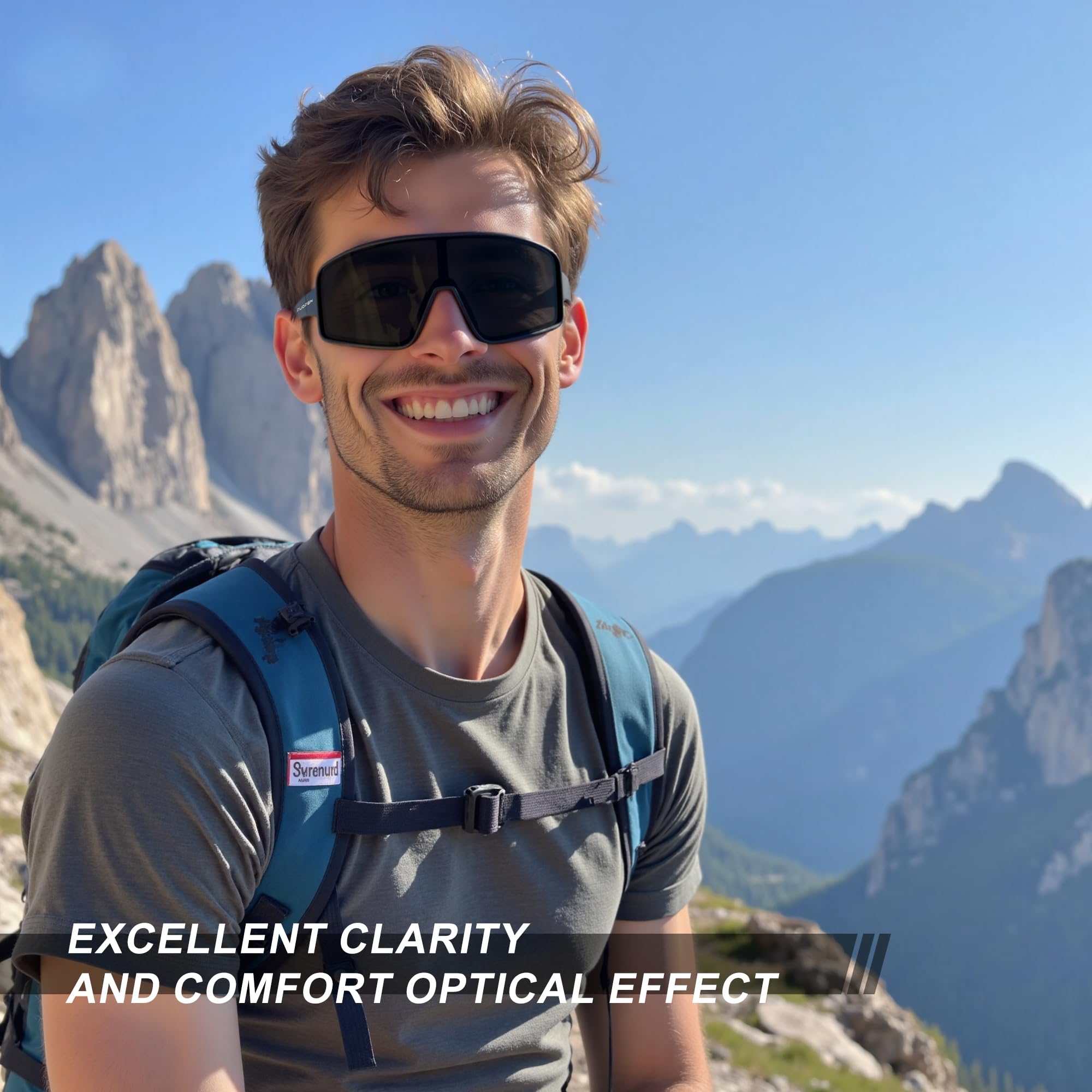 Gafas de sol deportivas polarizadas para hombres y mujeres, para golf, correr, tenis, ciclismo, lentes individuales envolventes