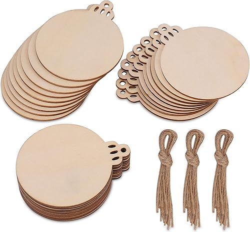 Miniatura 70 de Paquete de 50 rebanadas de madera pintables en blanco para colgar en forma de corazón natural para niños, manualidades, manualidades H-50 corazones