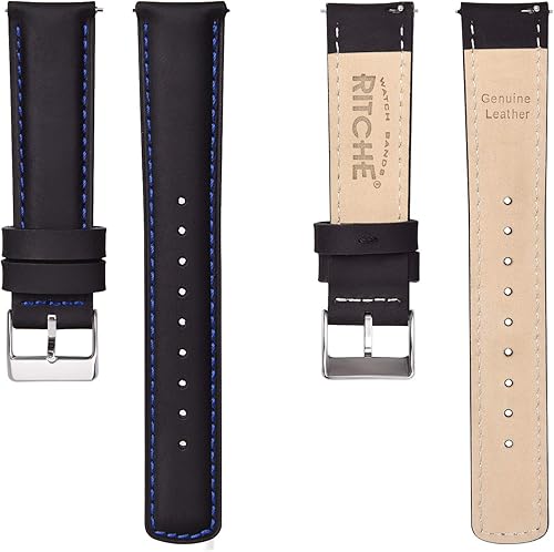 Miniatura 5 de Ritche - Correa de reloj de cuero de liberación rápida, 18, 19, 20, 21, 22, 23 y 24mm