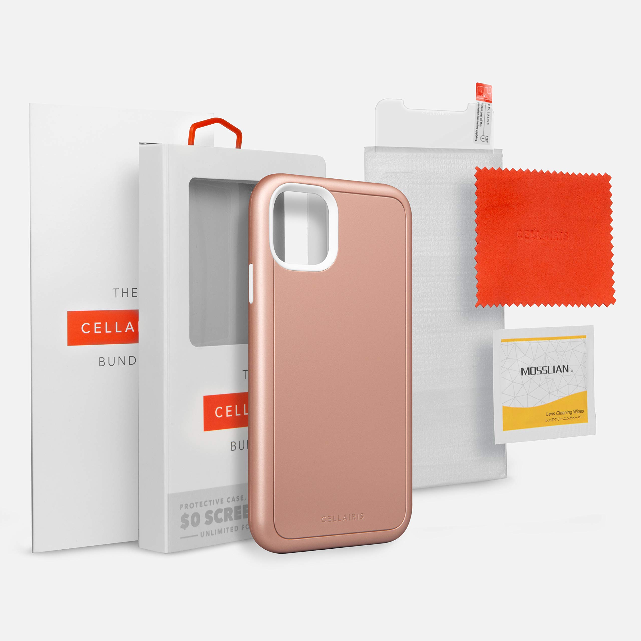 The Cellairis Bundle, iPhone 11 Pro Max-Compatible Cell Phone Case and  Tempered-Glass Screen Protector, Rose Gold