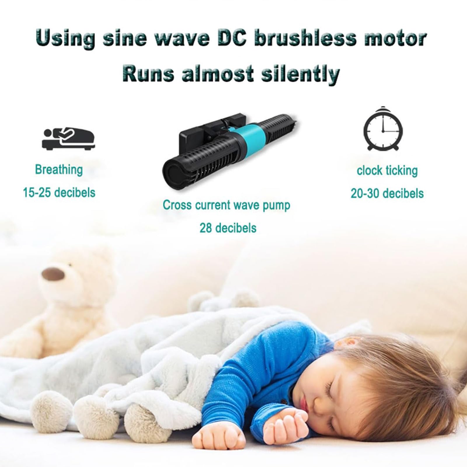 Wave Maker para Acuario con Controlador de Pantalla LED – Bomba Cross Flow Ajustable en 4 Niveles, Powerhead Magnético DC 24V para Acuarios de Agua Dulce y Marinos 55W