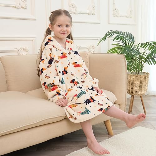 Miniatura 79 de Wearable Blanket Hoodie for Kids Oversized Sherpa Blanket Hoodie for Kids Boys Girls Teens 6-13YR,Navy Shark