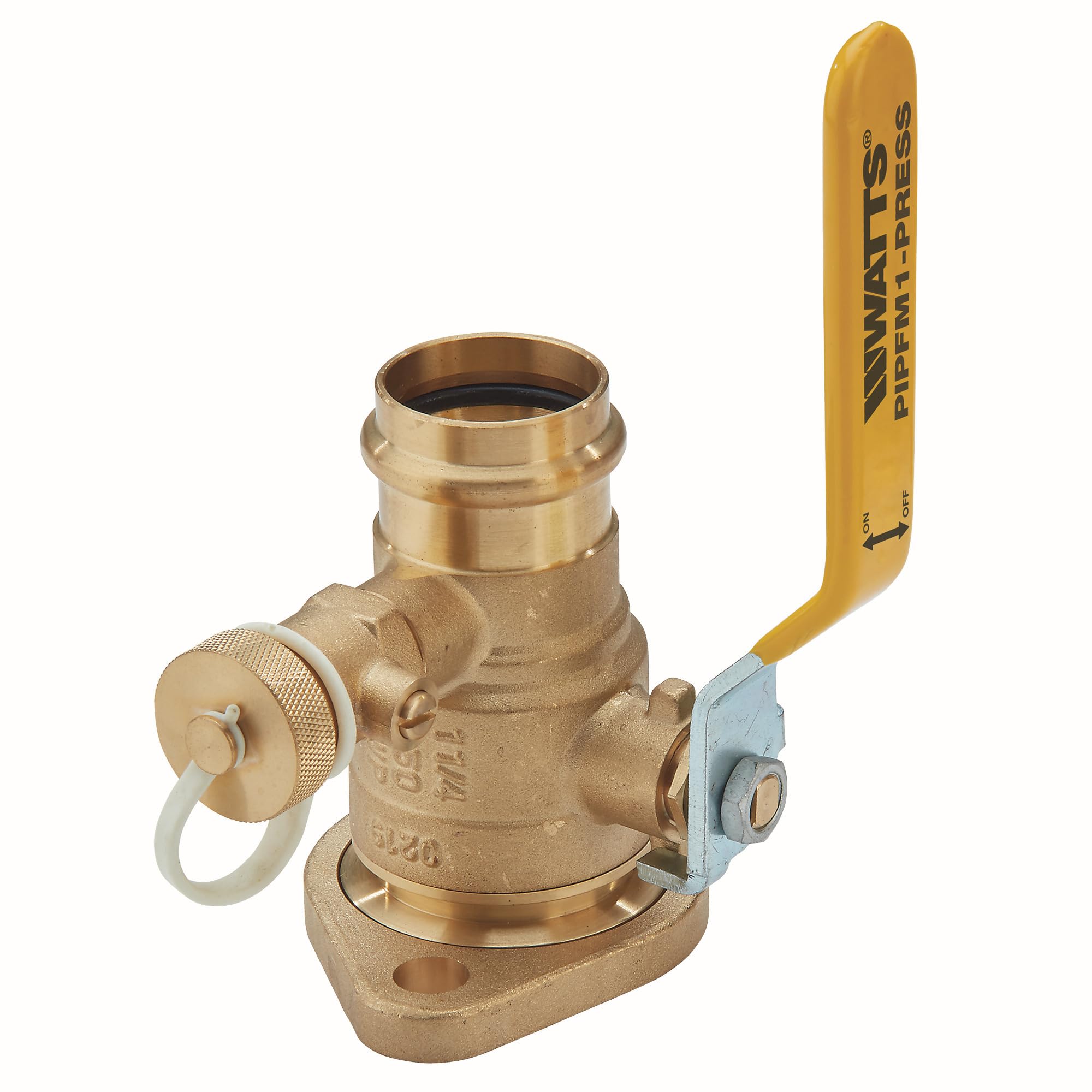 Watts PIPFM1-PRESS Isolation Pump Flange, 3/4 Inch, Purge Port And Swivel Flange, Press End Connection, Ball Valve Isolation for Circulator Pumps,