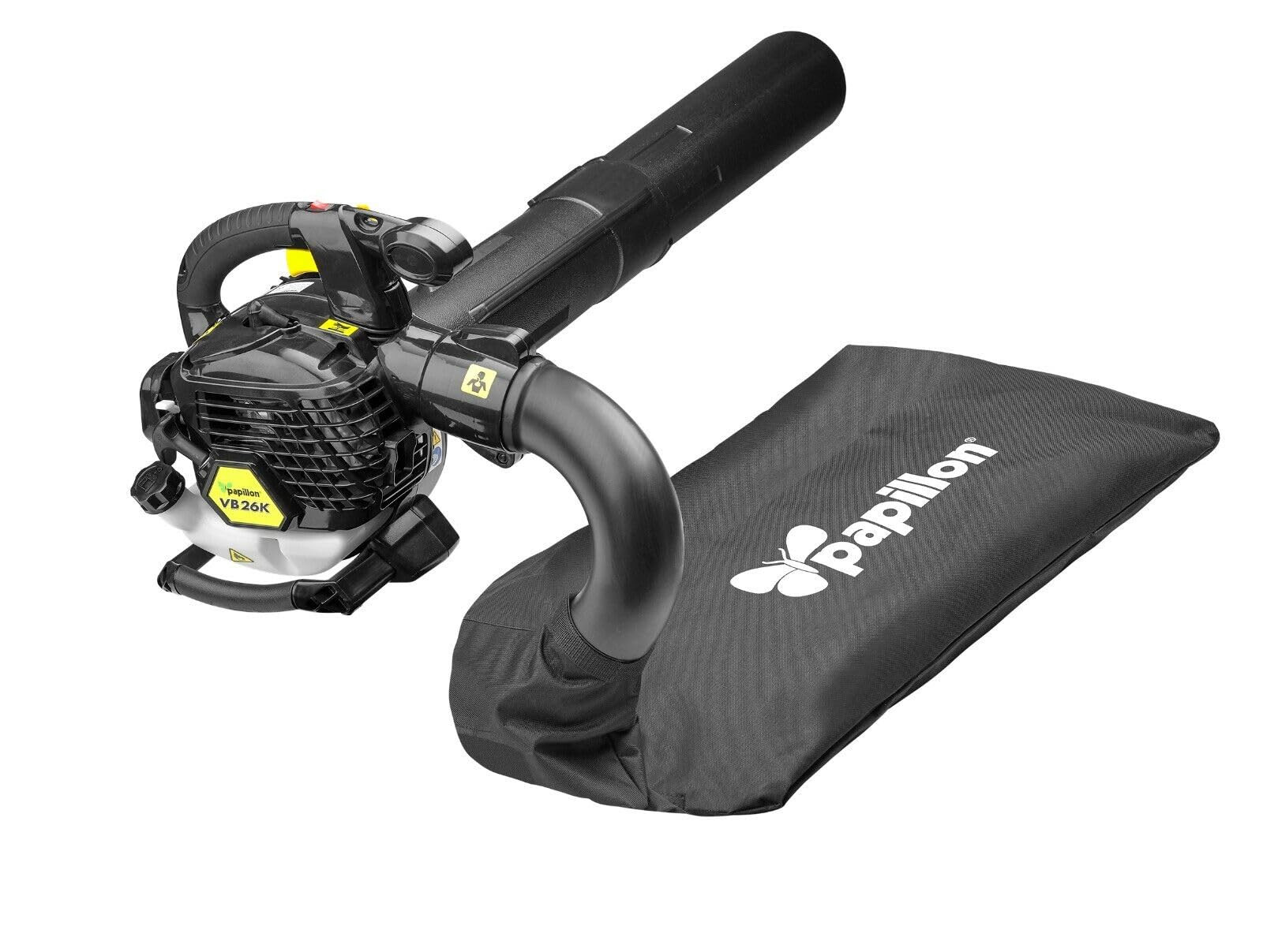 Papillon ASPIRATORE SOFFIATORE Scoppio VB 26K Euro 5-2 Tempi CC 25,4. Velocità aria di 250 km/h. Sacco raccoglitore da 45L.
