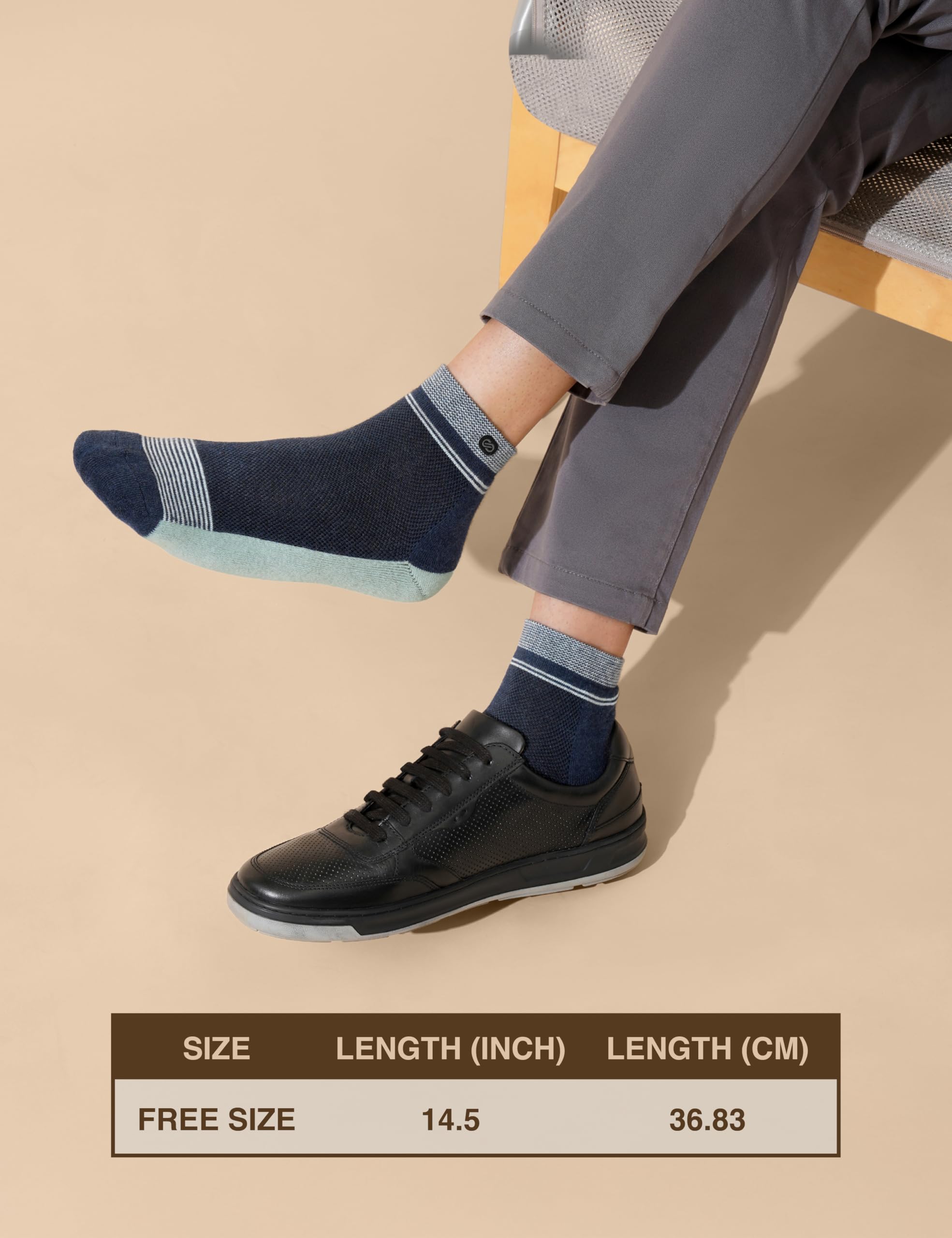 Symbol Premium Men's Cotton Blend Sports Socks | High Ankle Length | Odour-Free & Anti-bacterial | Cushioned Base | Combo Pack of 3 (Navy, Black, Brown) 1