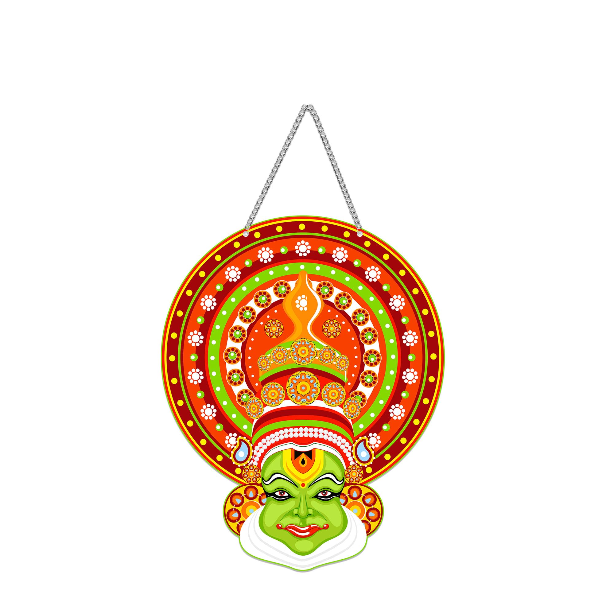 Decor Smart Kathakali Wooden Wall Hanging | South Indian Art Decorative Hanging Wall Piece | Wooden Home Decor Accent for Entryway | Living Room & Festival Decoration | Spritual (DWA_8607)-image-0