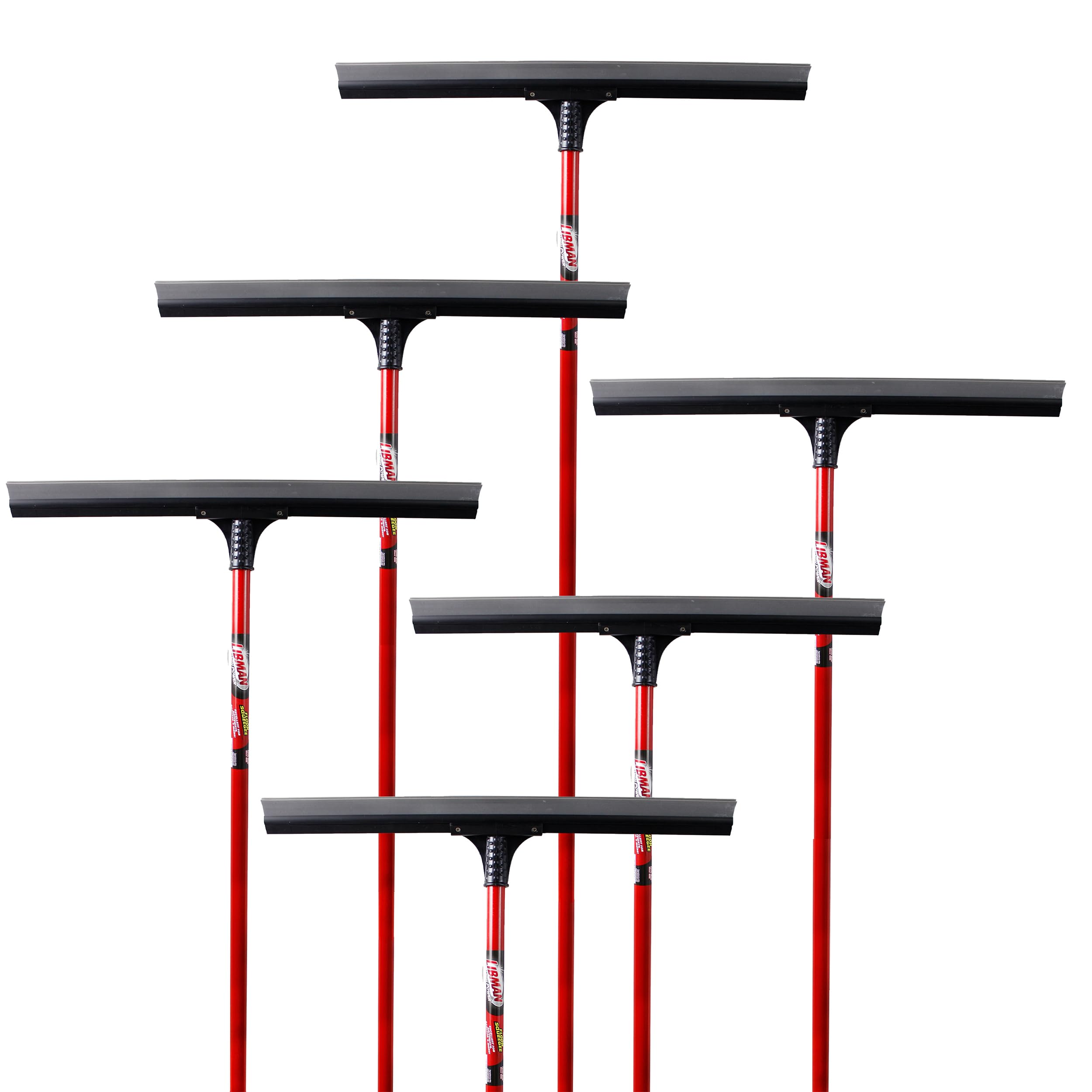 Libman Commercial 515 Soft Rubber Squeegee with Handle, 24" (Pack of 6)