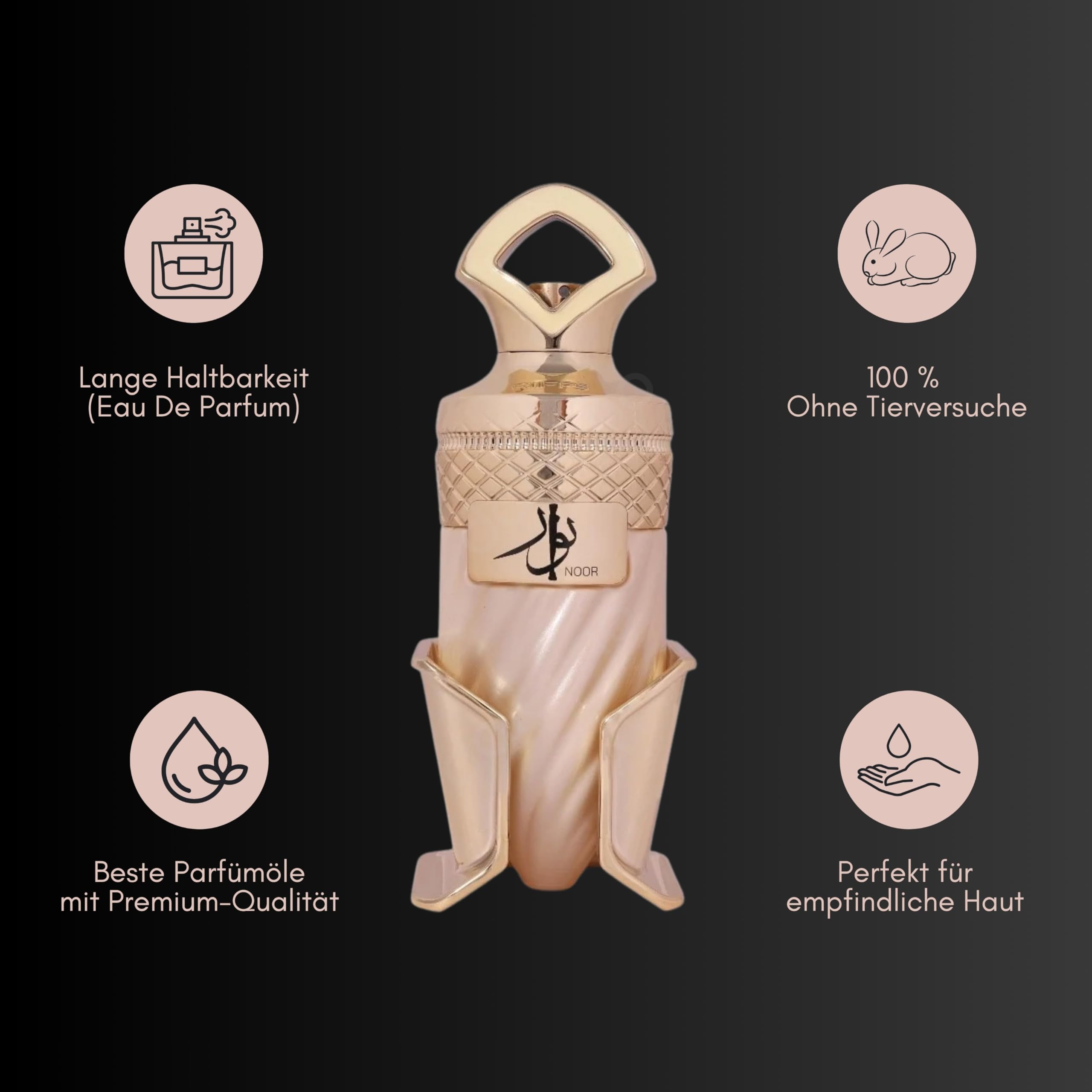 Riiffs Noor Parfüm Eau de Parfum 100 ml Damen I Süß Gourmand Duft mit Karamell & Vanille I Cremig warm blumig Moschus Parfum I Arabischer Duft langanhaltend I Edles Geschenk orientalischer Damenduft