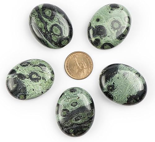Miniatura 3 de LEADGEM Thumb Worry Stone for Anxiety Handcarved Kambaba Jasper Palm Pocket Chakra Stone 2" Polished Reiki Henling Crystals Anxiety Stress Items for