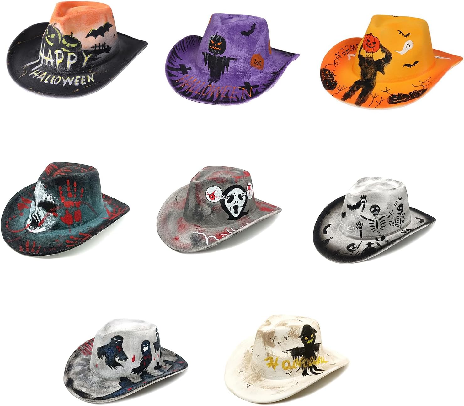 Cowboy hat,Halloween Skull Hat and Stylish Headwear for Masquerade Fashionable and Eye-catching Accessory