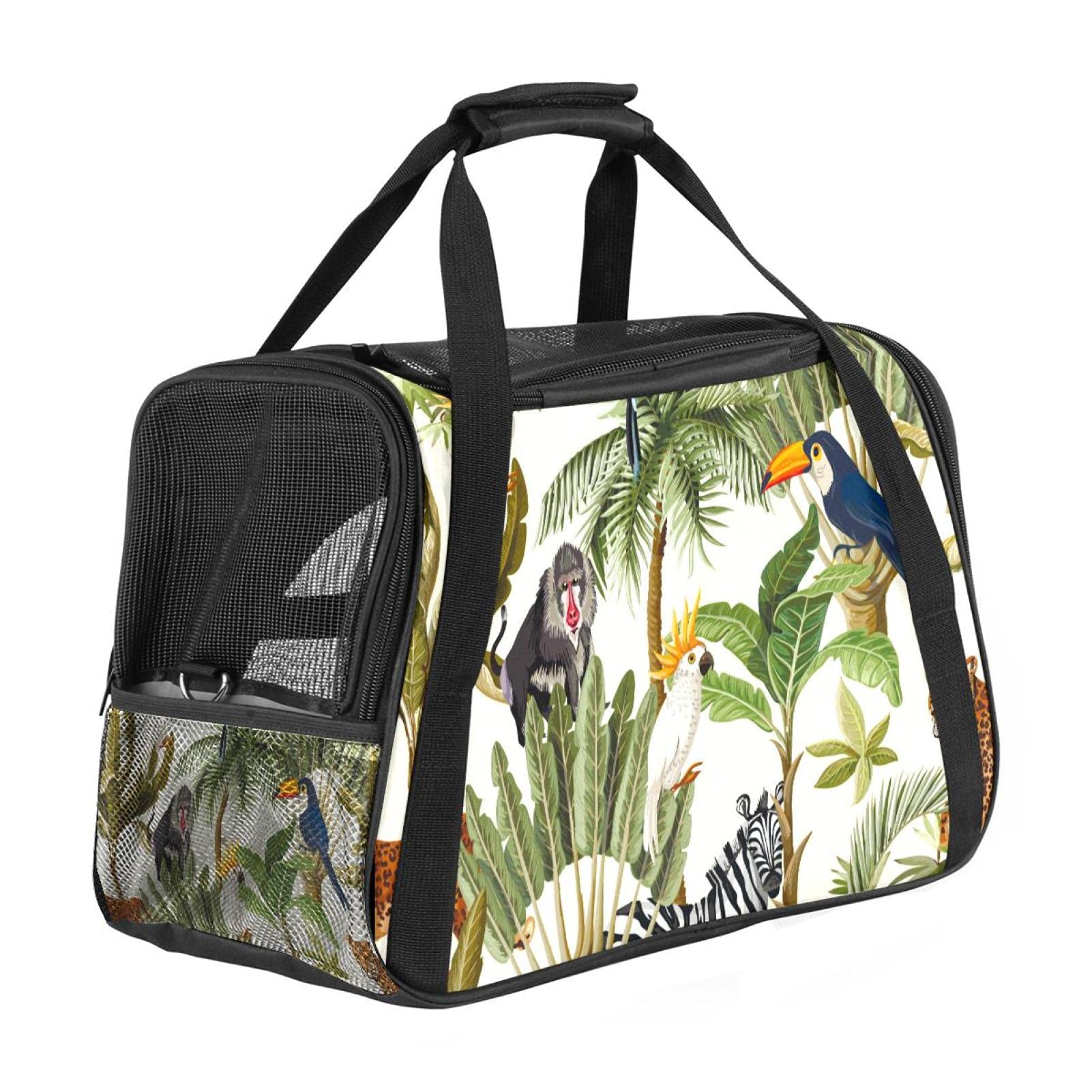 Sac de transport chat et chien avion motif exotique chic