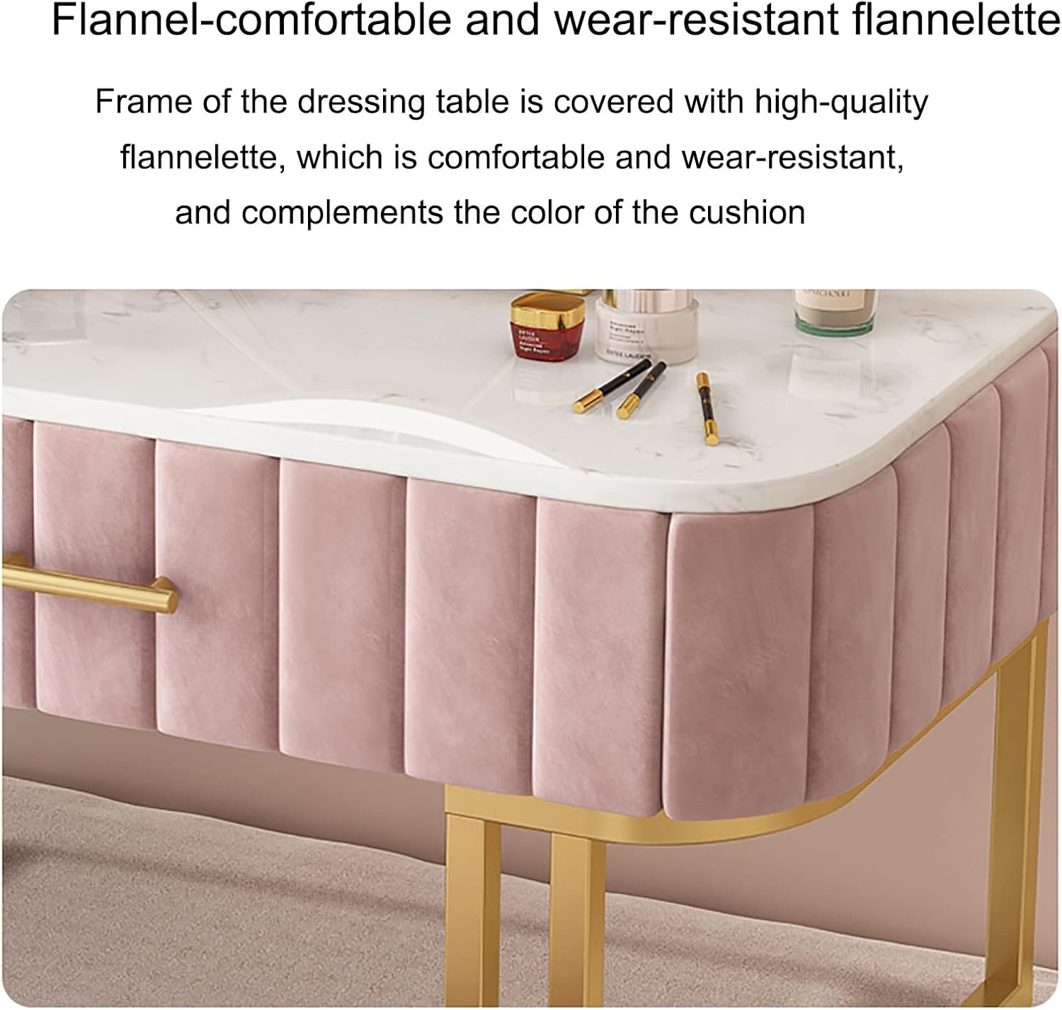 Floor-Standing Solid Wood Rotating Coat Rack，Elegant Grey Adjustable LED Makeup Vanity Table Set with Drawers & Mats - 31.5x15.7in Dressing Desk for Women - Modern Beauty Station for Makeup