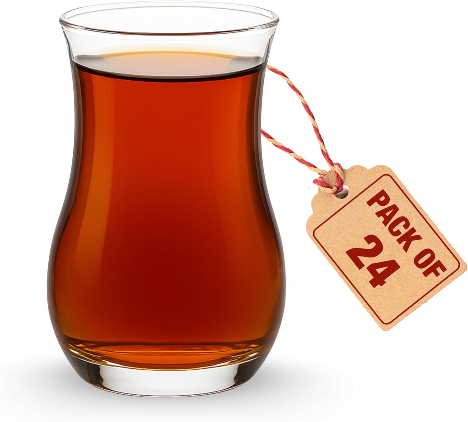 Turkish Tea Glass Set of 12, Slim Waist Design, Thick Sole to Retain Heat, 120ml (4oz), Authentic Turkish Tea Cups, Durable and Dishwasher Safe