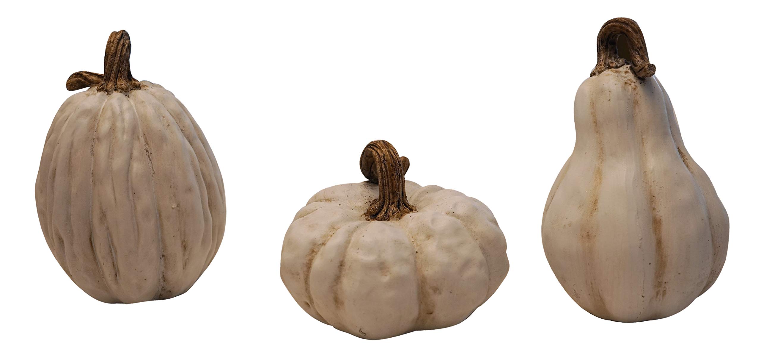 khevga Decoración de otoño calabazas decorativas en conjunto (blanco)