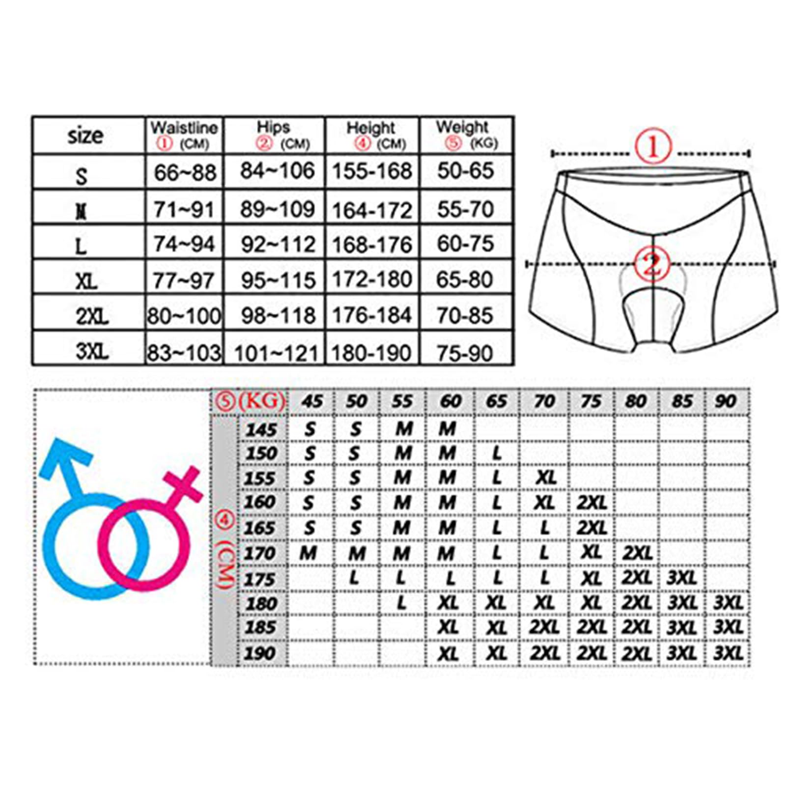 X-TIGER Ropa Interior de Ciclismo para Hombre Acolchado MTB Boxer Ciclismo Hombres Ropa Interior de Bicicleta,Tamaño:3XL