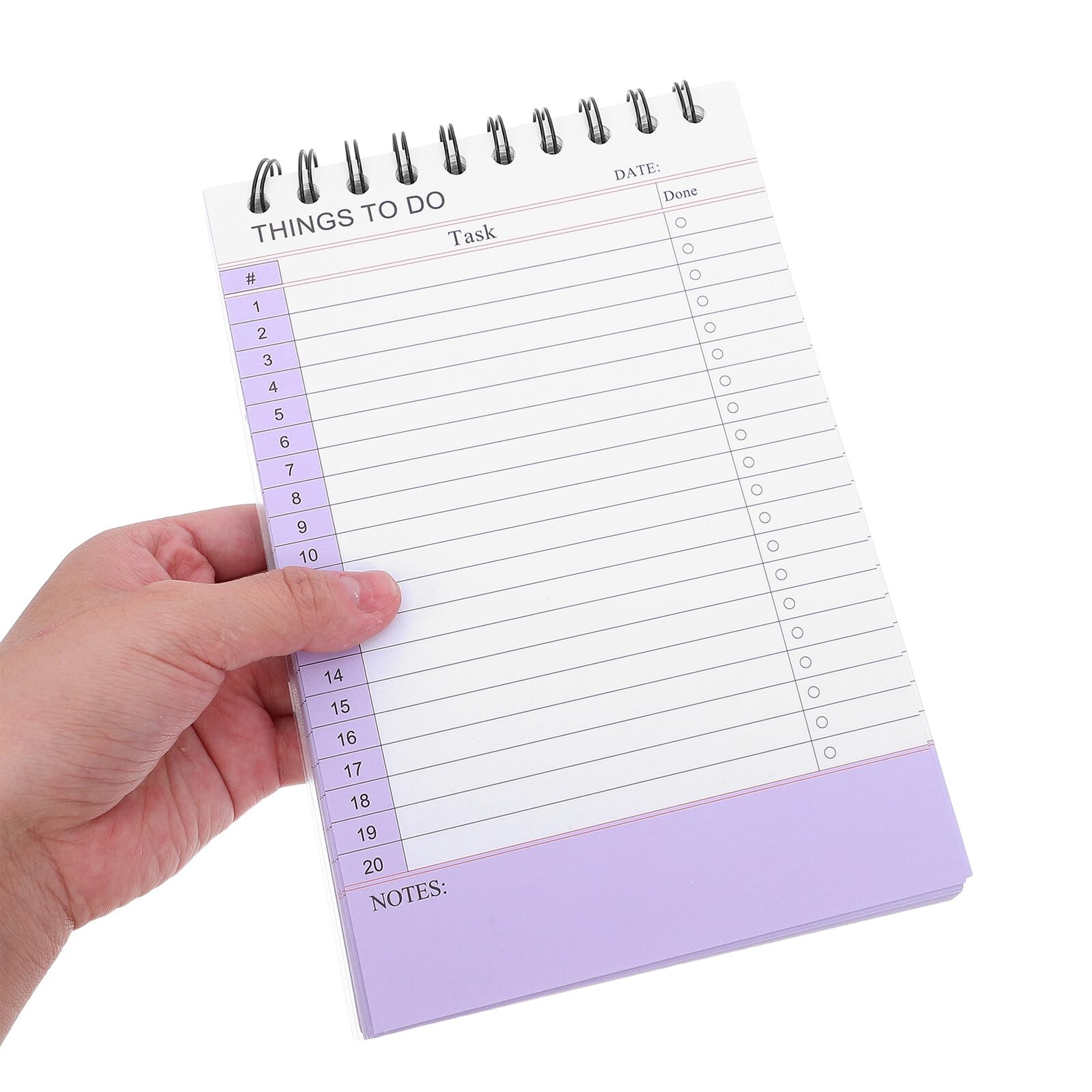 Housoutil 2 Paquets Cahier à Anneaux bloc-notes De Liste De Tâches Cahier De Planificateur bloc-notes à Reliure Supérieure Liste De Choses à Faire Quotidiennement Doublé Purple