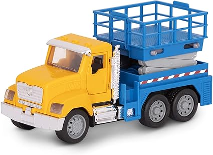 Amazon Com Driven By Battat Micro Scissor Lift Truck Toy Truck With Movable Basket Light Sound Effects For Kids Aged 3 Toys Games