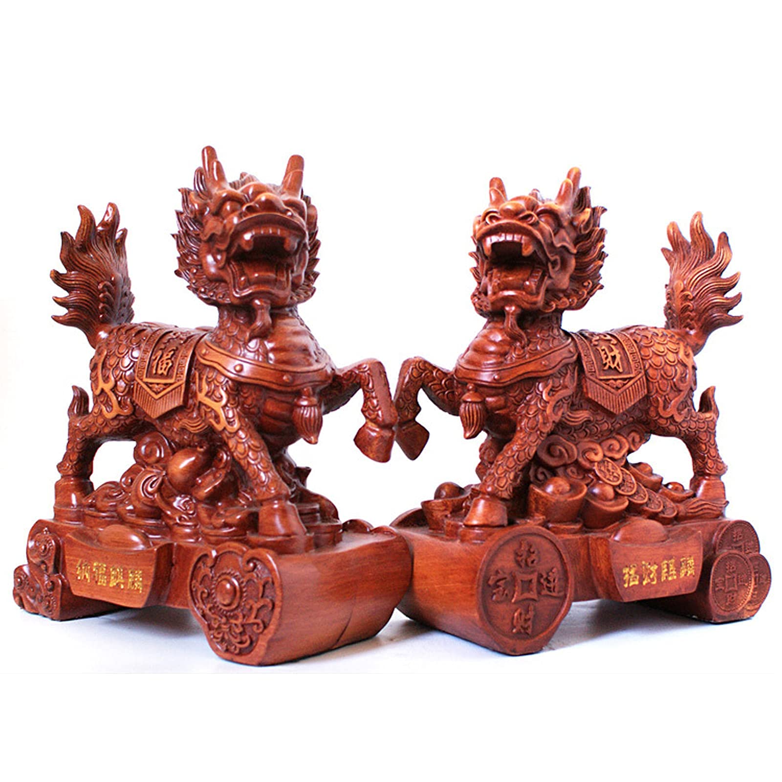 Kylin Feng Shui statue dorée pour attirer la richesse et le succès