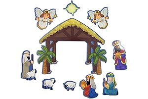 Children's Christmas Nativity Flexible Magnet Set for Sunday School Storytelling, 4 Inch